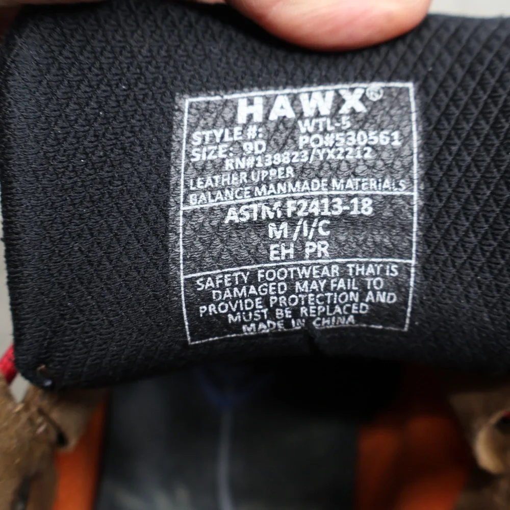 Hawx Mens 9D Work Boots Brown Leather Rugged Utility Lace Up Composite Toe WTL-5